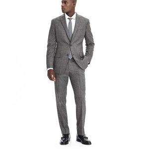 Men's Banana Republic Grey Plaid Wool Suit